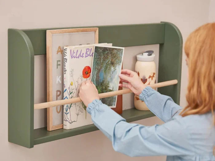 FLEXA, DOTS, Boghylde, Deep green, MDF, L:75 x Dyb:10 x H:34,5 cm