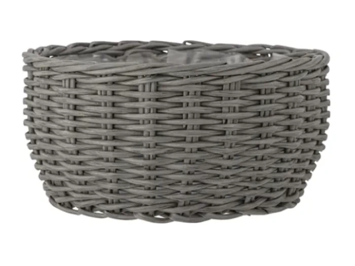Bloomingville, Fioria, Potter, Grå, Polyrattan, Sæt af 3 stk., Ø36xH17, Ø42xH20, Ø50xH22 cm