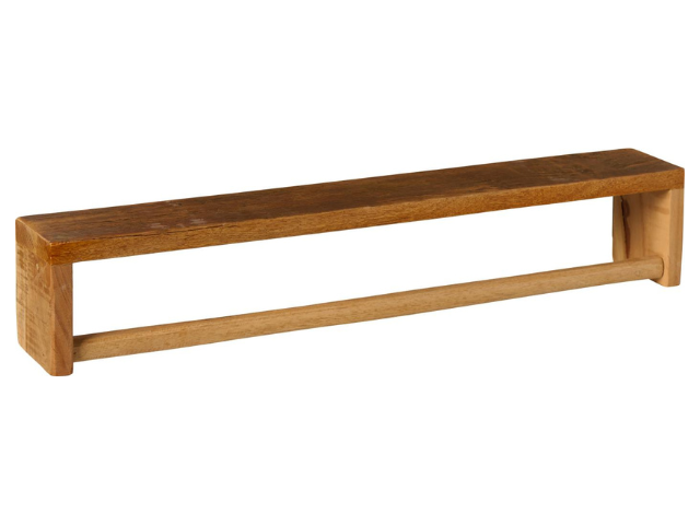 Ib Laursen, UNIKA, Hylde m/forkant + vendbar til hylde m/tværstang, Natur, Træ, H:11xL:60xDyb:9 cm