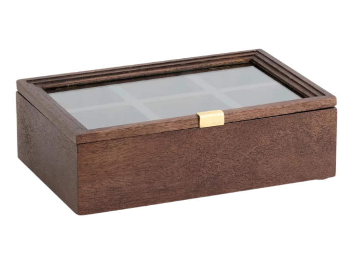 Nordal, PUYO, Opbevarings kasse med låg, Natur, Mangotræ, B:17,5 x L:26,5 x H:8,5 cm