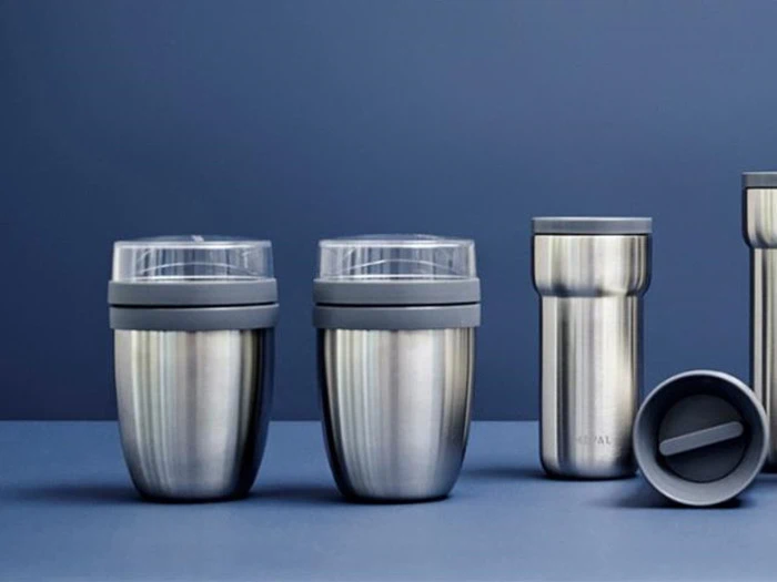 Mepal, Termo Frokostbæger, Ellipse, Børstet stål, 500+200 ml