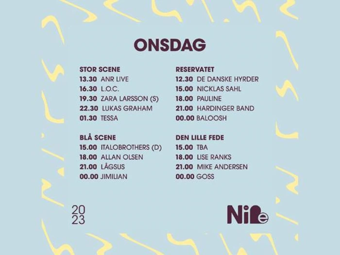 2x Backstage adgang og VIP til onsdag på Nibe festival