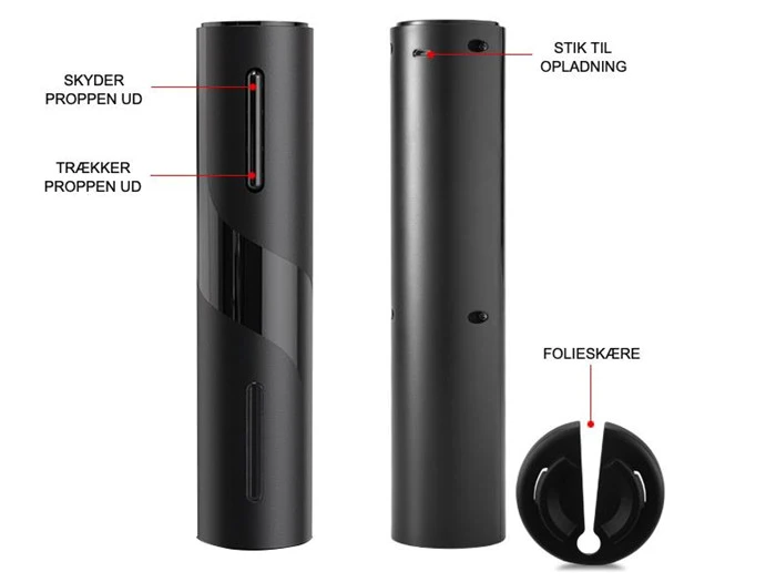 Shāpu elektrisk proptrækkersæt + smuk italiensk vinkaraffel i krystalglas