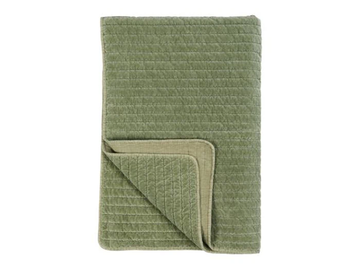 Quilt Velour tæppe fra Ib Laursen - olive