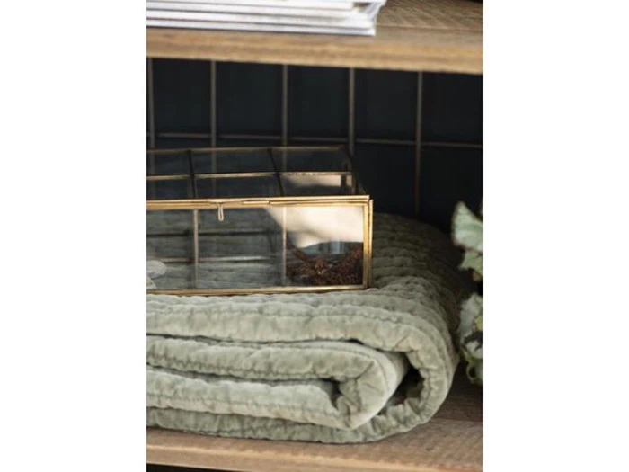 Quilt Velour tæppe fra Ib Laursen - olive