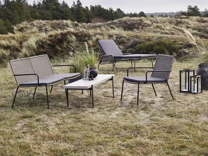 Muubs, Riva, Sofa, Polyrattan, Metal, Valnød, Sort, L: 152 H: 80 D: 74 cm