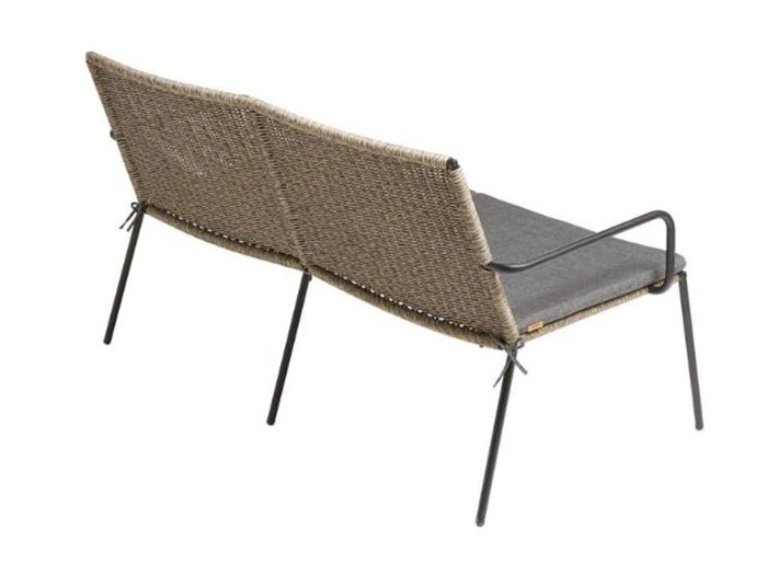 Muubs, Riva, Sofa, Polyrattan, Metal, Valnød, Sort, L: 152 H: 80 D: 74 cm