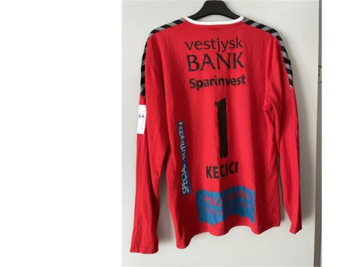 Original - brugt spillertrøje - rød, fra Holstebro Håndbold - spiller # 1 Sara Kececi