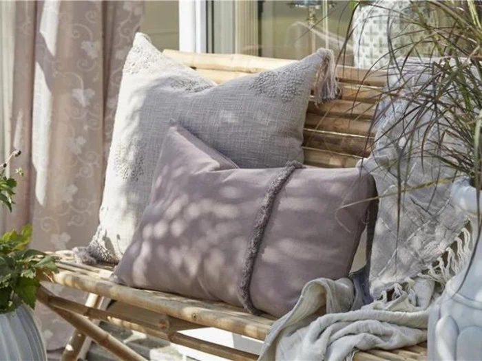 Lene Bjerre, Sasia pude, sand, bomuld, 60x60