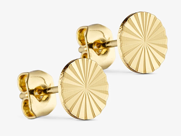 GRUNDLED, Scarlett, Ørestikkere, Forgyldt, 18 karat forgyldt messing, Dia:7 mm