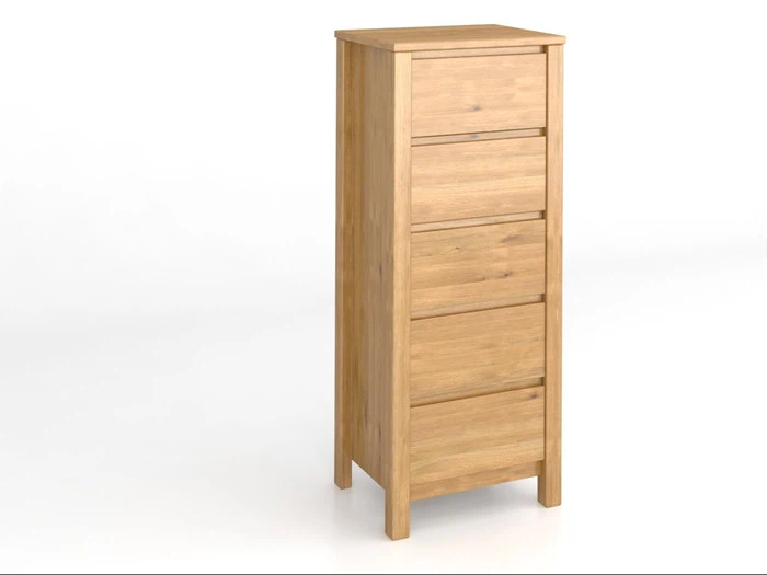 EGETRÆS KOMMODE M. 5 SKUFFER - DANSK DESIGN 