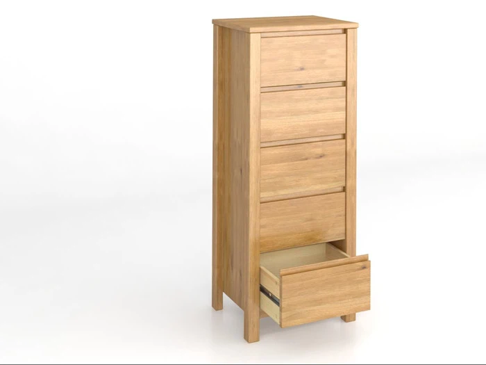 EGETRÆS KOMMODE M. 5 SKUFFER - DANSK DESIGN 