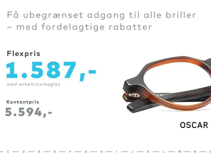 2 års brilleabonnement på Flerstyrkeglas - lav din egen brillegarderobe til vanvittige priser!