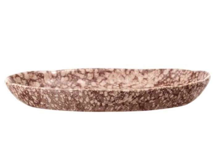 Bloomingville, Columbine, Serveringsfad, Brun, Stentøj, L: 26,5 x B: 19 cm