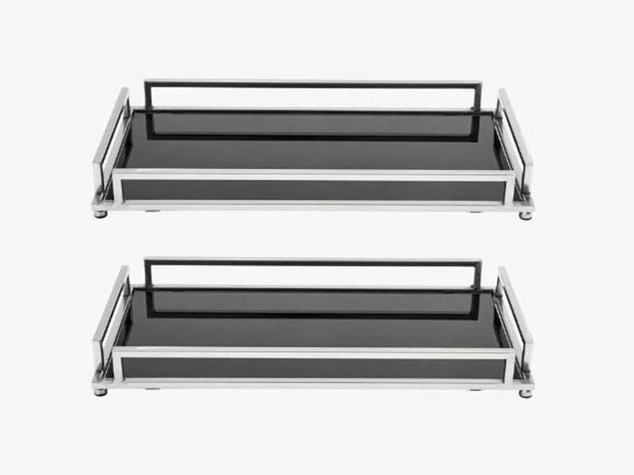 2 stk. Serveringsbakker/Lysfad i glas fra Nordal