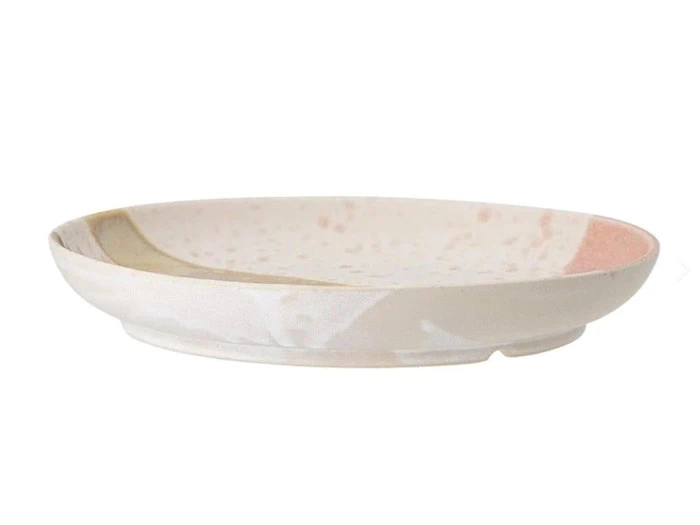 Bloomingville, Sher, tallerken, brun, rosa, stentøj, D:30 x H:4,5 cm