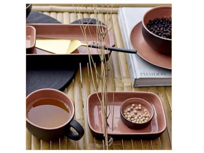 Bloomingville, Sienna skål, Orange, Sort, Stentøj, D:7,5 x H:2,5 cm