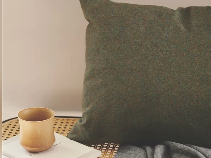 Silkeborg Uldspinderi, Cusco, Pude, Moss Green, 100% Baby Alpaca, L:60 x B:60 cm