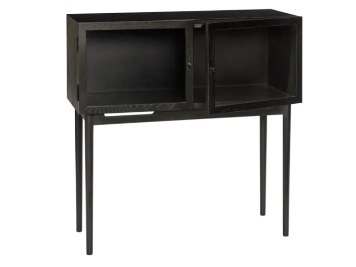 Hübsch, Museum, Konsolbord, Sort, Egetræ, H:90 x B:35 x L:90 cm