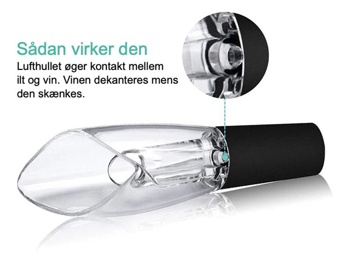 Shāpu elektrisk proptrækkersæt + smuk italiensk vinkaraffel i krystalglas