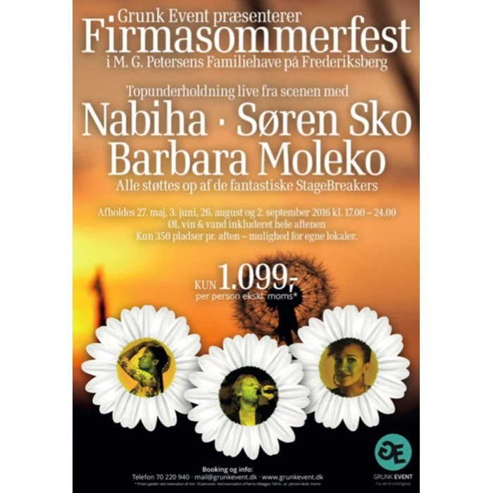 2 billetter til Firmasommerfest i M.G. Petersens familiehave på Frederiksberg den 26. august