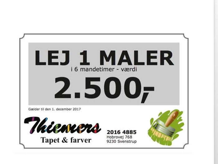 Lej en maler i 6 mandetimer fra Ferslev Malerforretning