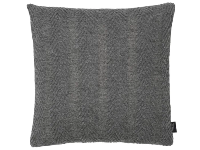 Herringbone pude i grå 50x50 fra LOUISE ROE - 100% alpaca uld 