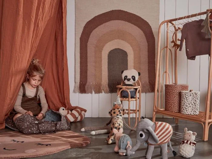 OYOY, Follow The Rainbow vægtæppe, Choko, H124 x W100 cm