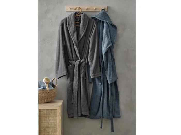 Södahl, Cosy, Morgenkåbe, Grå, 80% Økologisk Bomuld, S/M