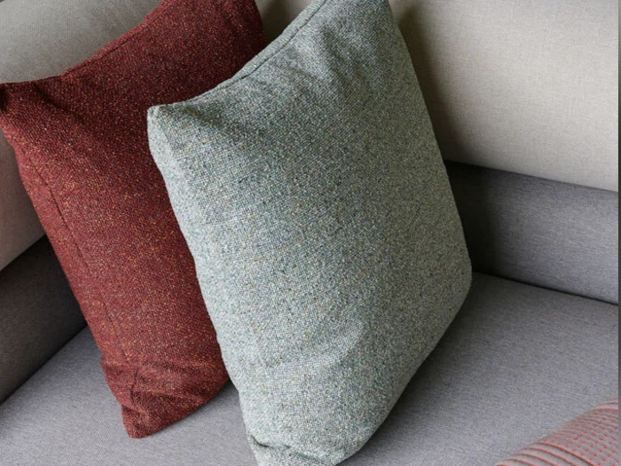 Hübsch, Sola, Pude, Grå, Grøn, 100% Polyester, L:60 x B:60 cm