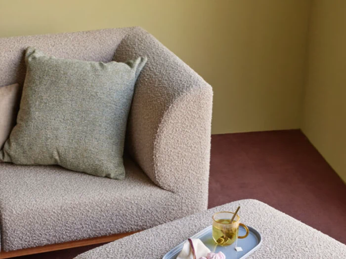 Hübsch, Sola, Pude, Grå, Grøn, 100% Polyester, L:60 x B:60 cm