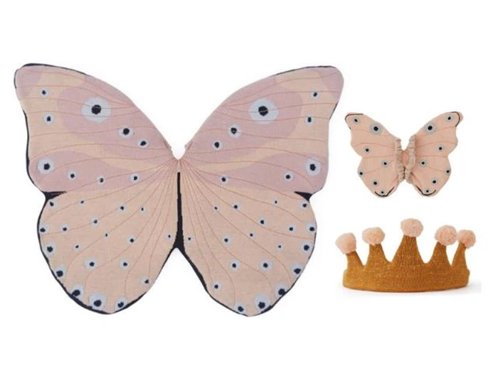 Prinsessekrone og 2 stk. Sommerfugle kostumer fra OYOY