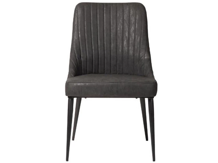 6 stk. Gråsorte spisebordsstole i PU fra Kristensen:Kristensen  