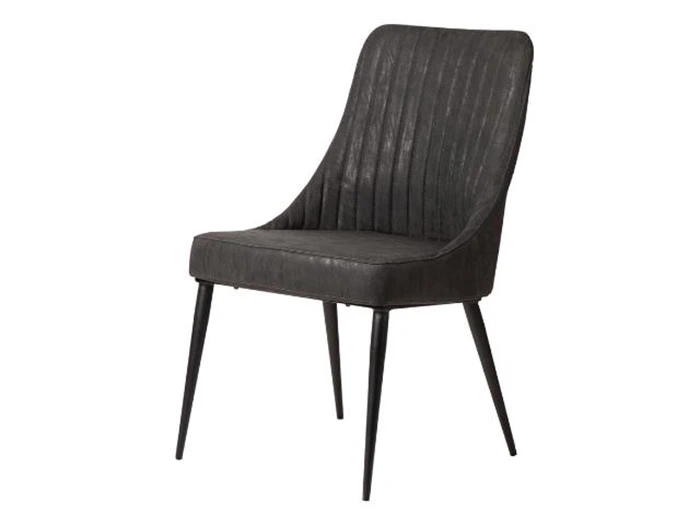 6 stk. Gråsorte spisebordsstole i PU fra Kristensen:Kristensen  