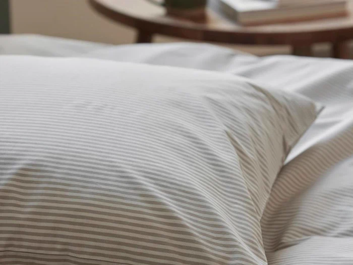 Södahl organic, Sengtøj, Classic stripe, Taupe, 140x220 cm