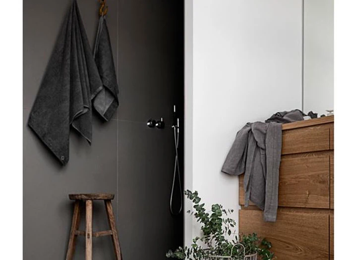 Zone Denmark, Inu, Spahåndklæde, Grey, 86% bomuld, 14% hør, 50x100 cm