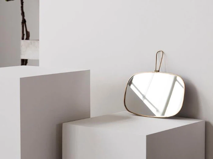 Meraki, Spejl med ramme, antik messing, spejl/messing, l: 30 w: 20