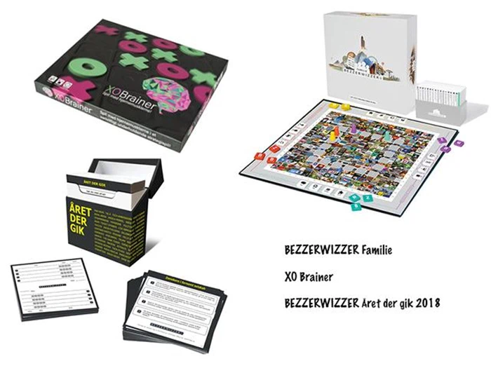 Spillepakke -BEZZERWIZZER Familie, BEZZERWIZZER ÅRET DER GIK 2018 og  XO Brainer
