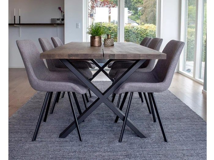 Plankebord i smoked eg med lige kant - 200x95 cm