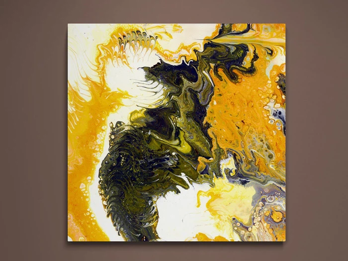 YELLOW FLOW NO1 - KUNSTTRYK 50CM X 50CM - BYMALUE [T171S2]