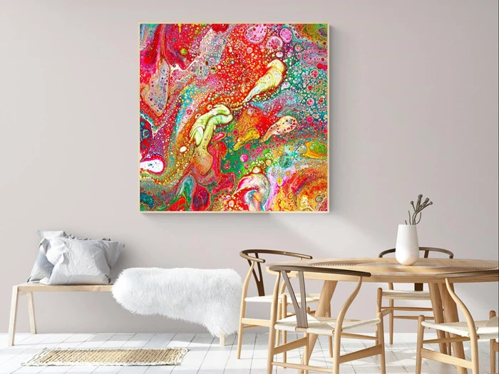 HUNTING SANITY - KUNSTTRYK 100CM X 100CM - BYMALUE [T118] (normalpris kr. 650)