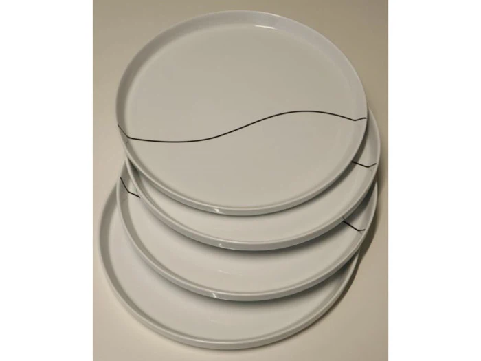 4 stk. Black Contour Frokoststallerkener fra Menu