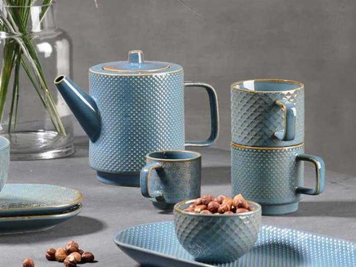 Villa Collection, Elm Krus, Stentøj, Blågrå, 14,4 cm