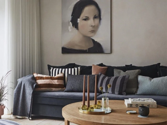 Tenji uldpude fra OYOY - støvet blå