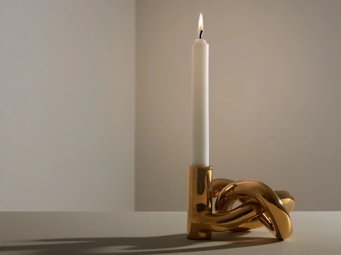 Cooee Design, Lykke, One, Lysestage, Gold, Metal, L:15 × B:13,5 × H:10 cm