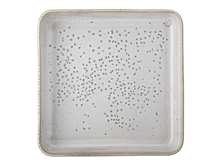 2 stk Thea Serveringsfade i Stentøj Natur fra Bloomingville - L: 25 x H: 5,5 x B: 25 cm