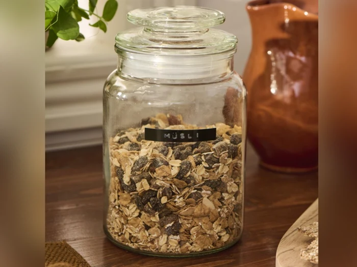 Ib Laursen, Krukke m/låg, Krukke, Klar, Glas, 1020 ml., H:17,5 x Dia:10,8 cm