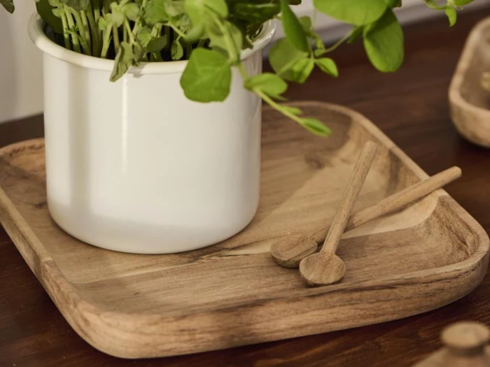 Ib Laursen, Fad, Firkantet, Natur, Akacie, H:2,7 x B:20 x L:20 cm