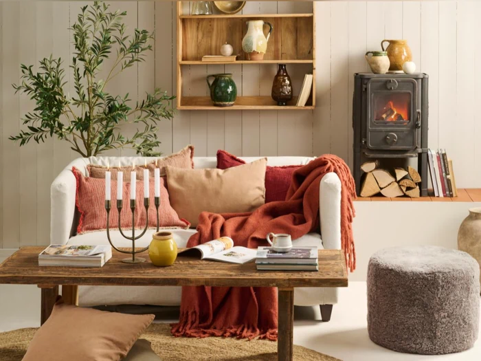 Ib Laursen, UNIKA, Væghylde m/3 hylder, Natur, Træ, H:86 x B:86 x D:15 cm