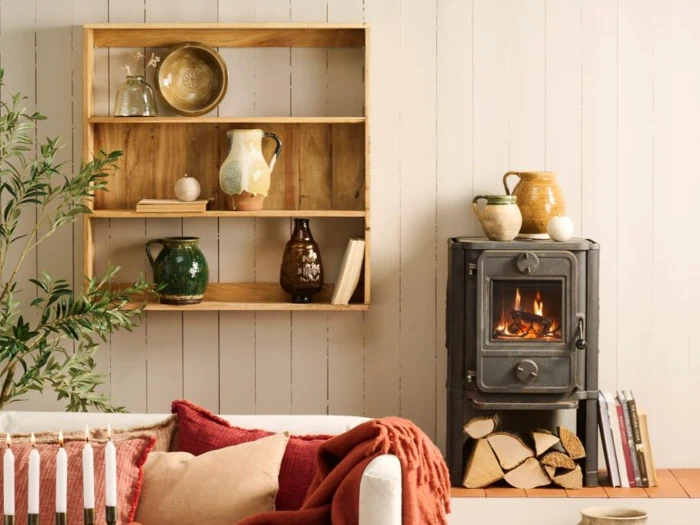 Ib Laursen, UNIKA, Væghylde m/3 hylder, Natur, Træ, H:86 x B:86 x D:15 cm